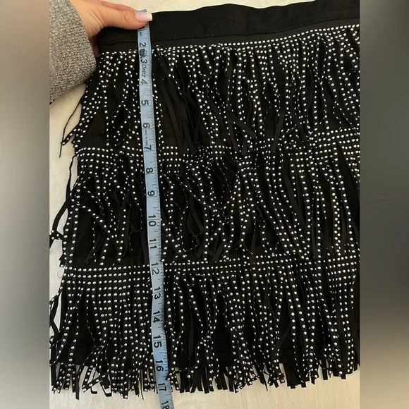 HONEY Studded Fringe Mini Skirt - Picture 4 of 7